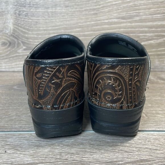 Dansko Professional Copper Antique Tooled Leather Women’s Sz 6.5-7/EU 37 Clogs - Picture 4 of 14